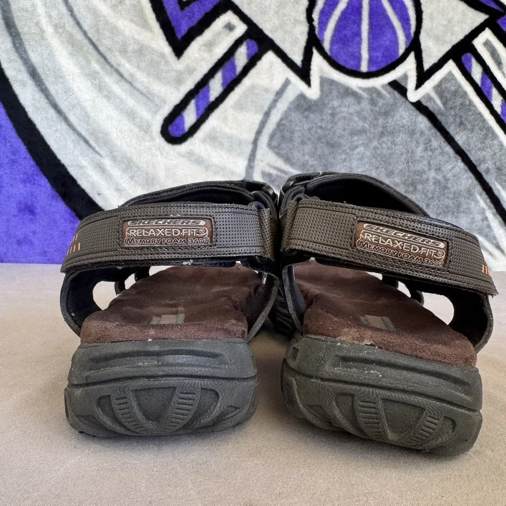 Size 14 - Skechers Mens Sandals Extra Wide Relaxed Fit Louden Brown 64487EWW